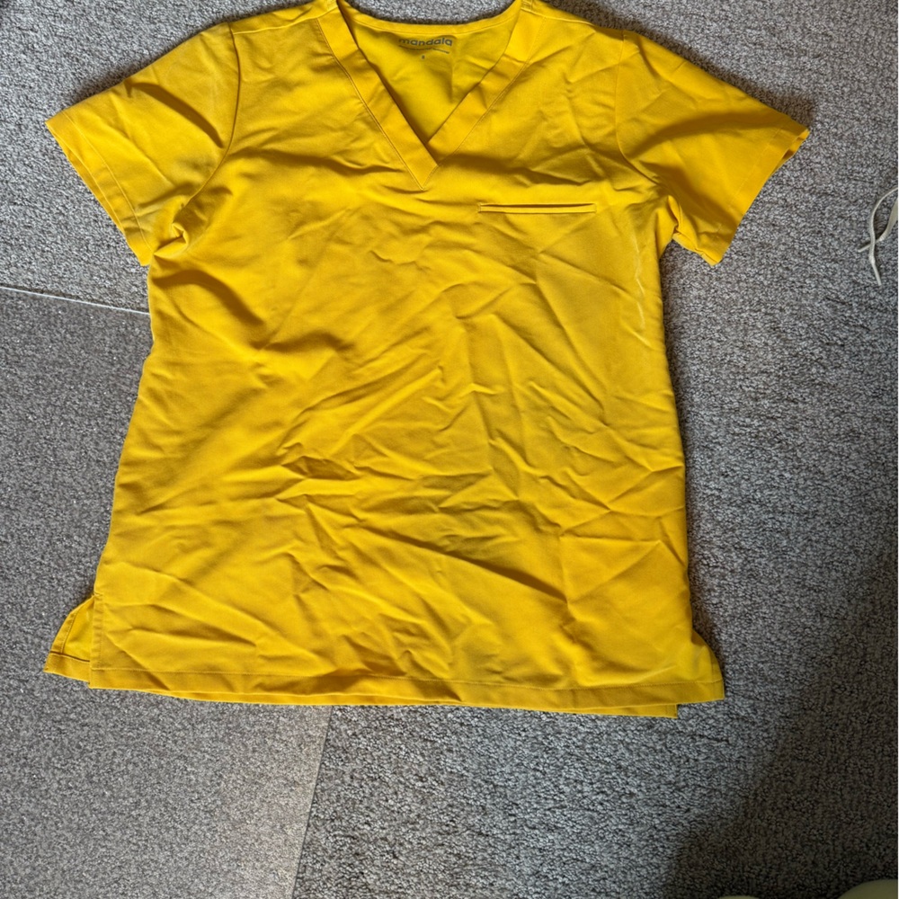 Sunny Yellow V-Neck Scrub Top